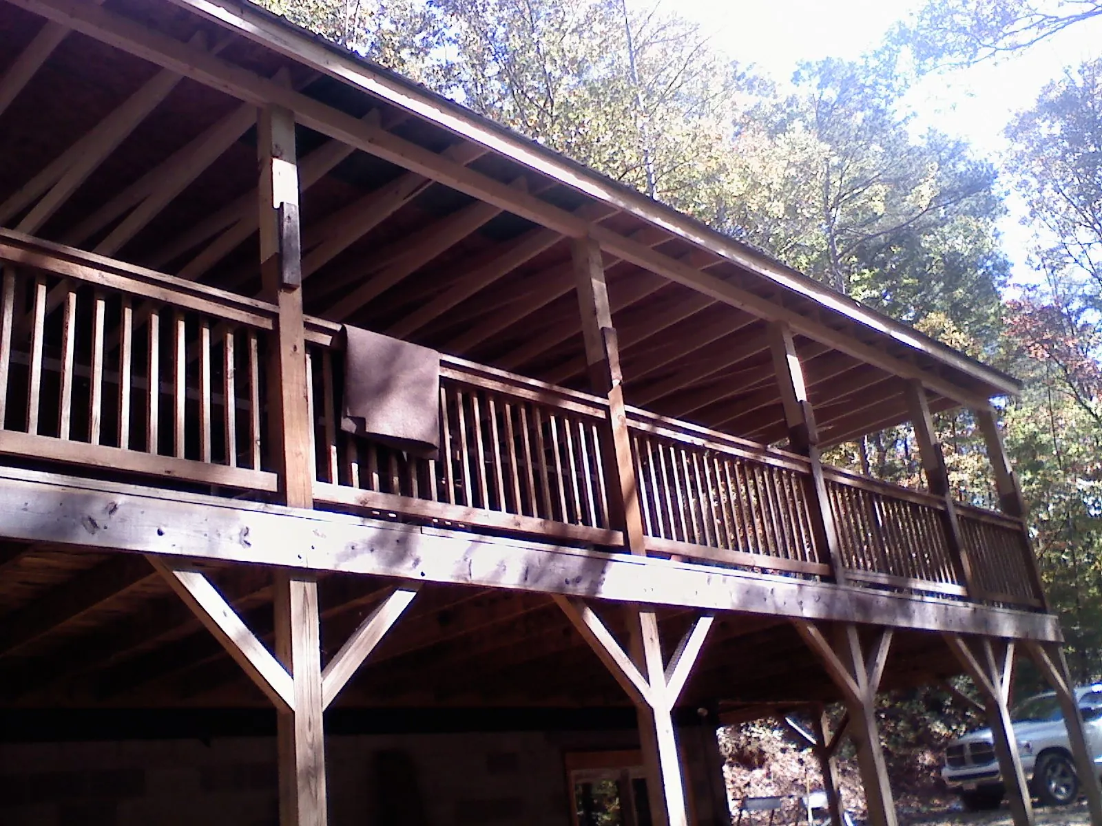 Timber framing under a new elevated porch and deck — Roof Leak Repair in New Johnsonville by Roofing Brothers